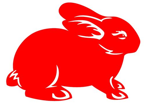 ec11兔子传统窗花十二生肖动物宣纸植绒毛毡镂空装饰画剪纸成品