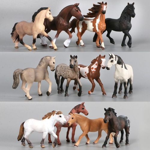 儿童仿真动物马模型白马夸特马套装野生动物玩具摆件马男礼物收藏