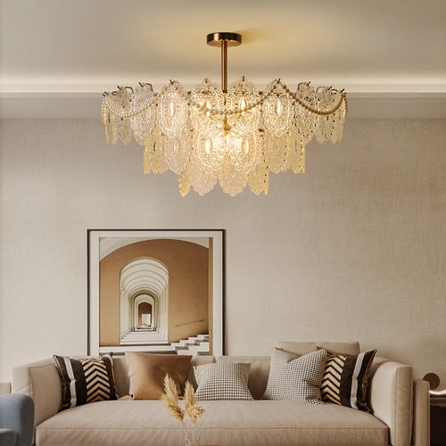 客厅灯吊灯创意个性复古宫廷法式珍珠玻璃北欧轻奢高档大气卧室灯