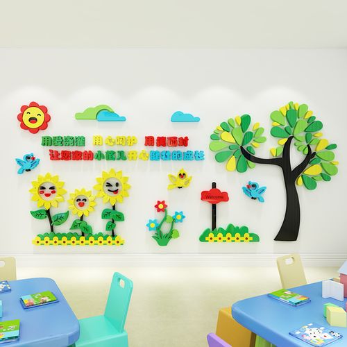 关爱儿童幼儿园环创设计材料环境教室布置装饰背景贴纸墙贴3d立体