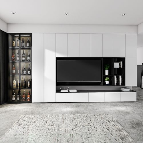 电视柜酒柜一体组合墙现代简约大小户型客厅高款电视背景墙柜定制