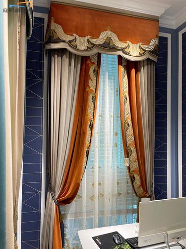 欧式窗帘2023年新款客厅卧室遮光新中式现代简约轻奢拼接花边窗幔