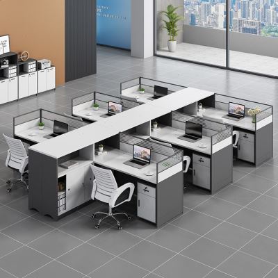 职员办公桌椅组合246人位简约现代屏风财务桌隔断卡座办公家具