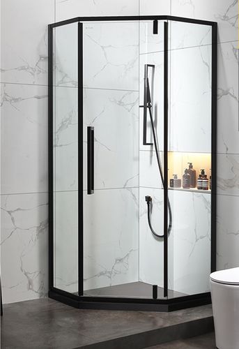极简钻石型平开淋浴房304不锈钢玻璃浴室卫生间干湿分离隔断整体