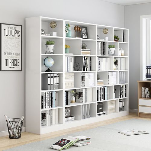 书柜置物架学生实木色落地客厅组合书橱书房柜子简约现代家用书架