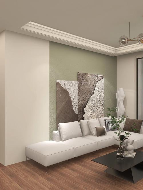 沙发背景墙搭配海基布纹理效果