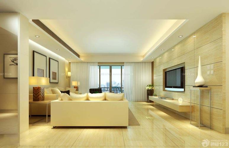 现代清新简约120平米房子客厅装修设计图