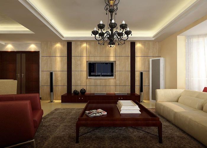 现代简约客厅简单电视墙装修装信通网效果图