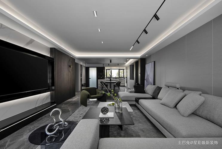 148灰色外壳里的温柔造物客厅沙发现代简约客厅设计图片赏析