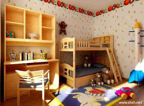 二胎政策儿童双人房间家具布置装修效果图
