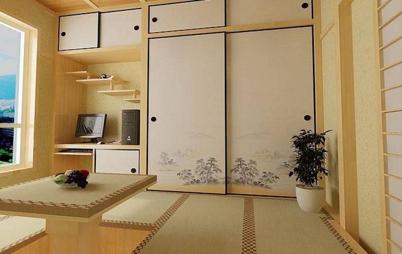 日式风格三居室卧室榻榻米装修效果图