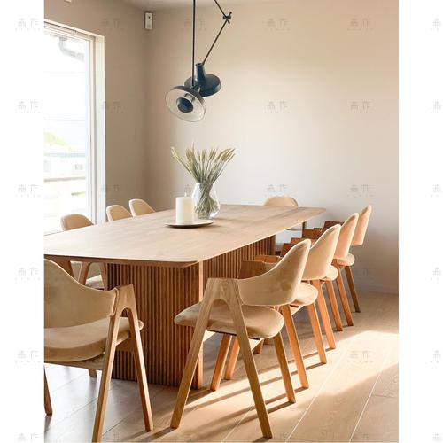 heywood森作长方形实木餐桌法国白橡木北欧现代极简风格家具