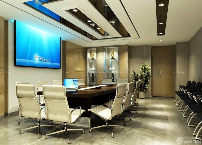 现代风格会议室背景墙装修样板装信通网效果图
