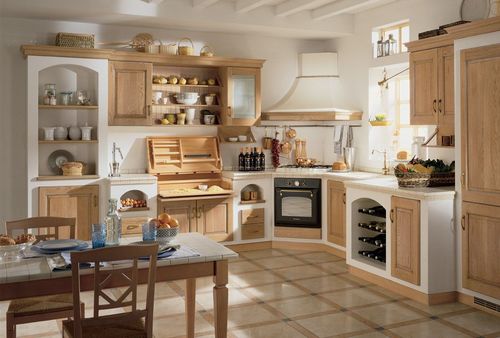 弧形厨房欧派实木橱柜图片装信通网效果图