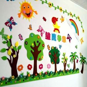 幼儿园小学走廊墙面环创主题黑板报装饰画教室无纺布文化墙贴布置