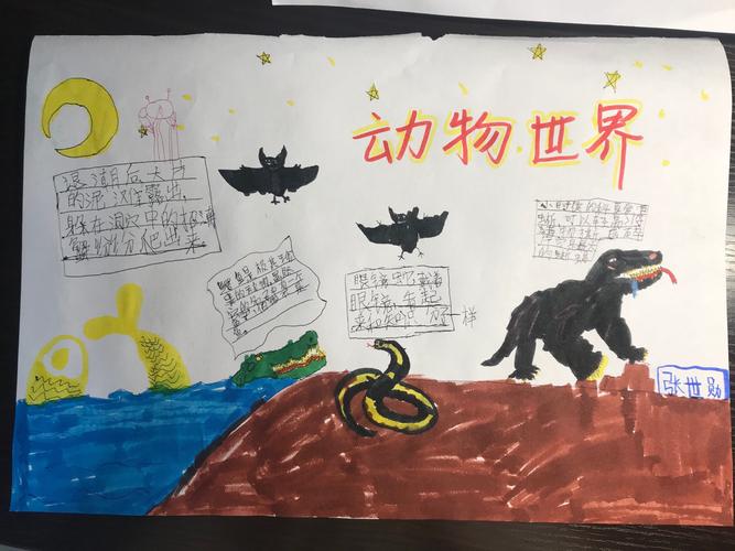 我的野生动物朋友垦利区三小二年级一班手抄报展示
