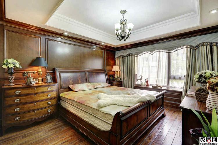 古典卧室实木质飘窗装修效果图