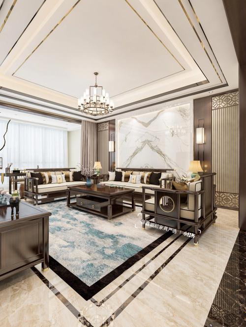 新中式客厅沙发搭配也可以这么美