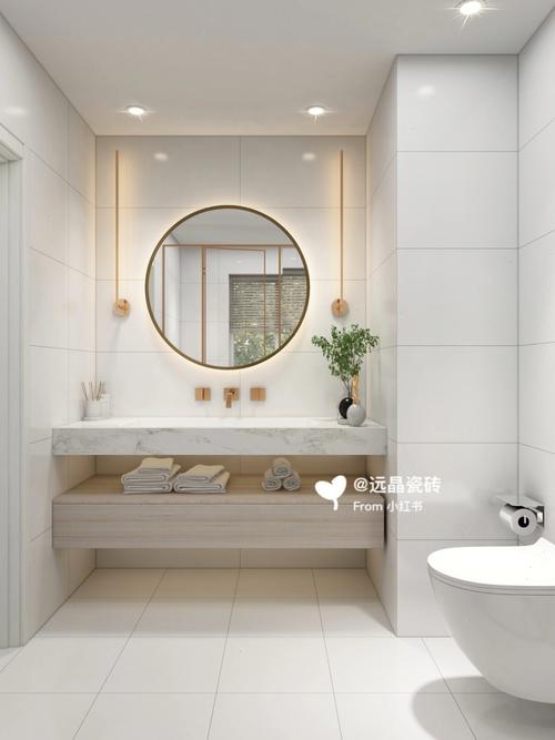 96白色瓷砖是比较大众的选择用在卫生间这个空间可以保持一个干净
