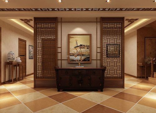 新中式客厅隔断鱼缸装修效果图片