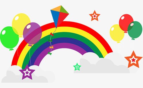 卡通可爱儿童节玩具彩虹气球装饰