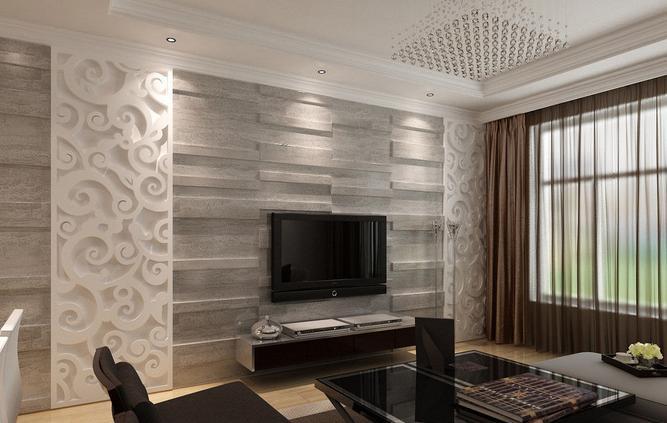178款现代简约风格客厅电视背景墙装修效果图2015