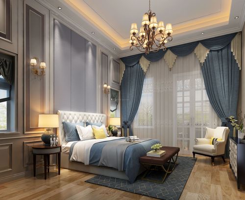 2022经典欧式卧室窗帘颜色搭配效果图集