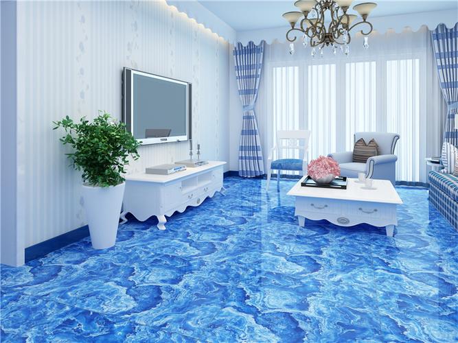 全抛釉瓷砖地砖800x800仿大理石客厅卧室防滑地板砖墙砖蓝色海洋