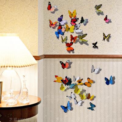 仿真立体贴纸蝴蝶墙面房间布置装饰品小图案墙上创意网红墙壁贴画