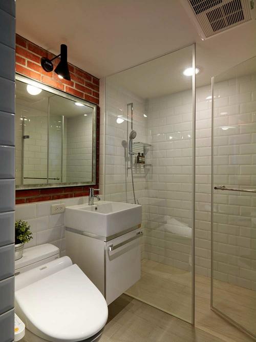 个性摩登现代简约风格60平米一居室卫生间浴室柜装修效果图