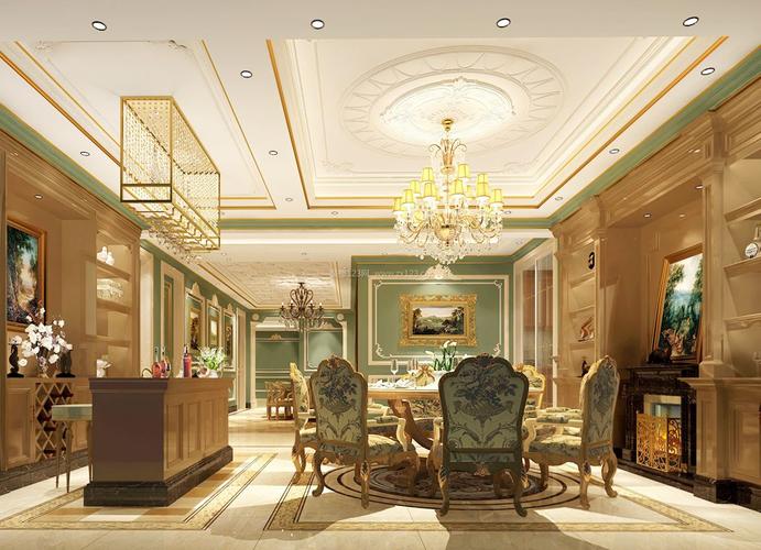 欧式家居豪华别墅室内餐厅装修设计效果图片案例