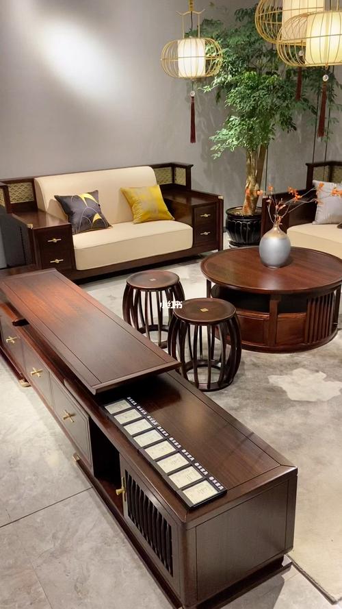 新中式家具实木沙发
