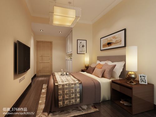 景秀御园现代8平米卧室装修设计效果图