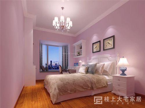 2022现代女生卧室粉色背景墙装修效果图