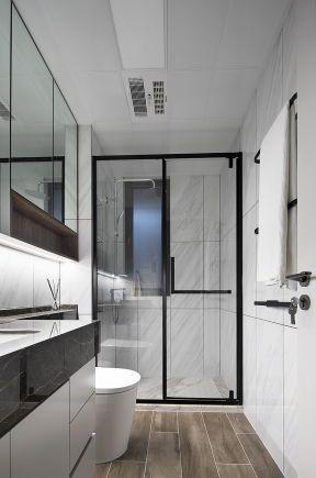 法式新房卫生间干湿分离隔断图片30716平米卫生间玻璃隔断瓷砖图片