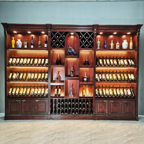 红酒展示柜定制超市白酒洋酒葡萄酒展示架商用酒庄酒窖货架颜色尺寸