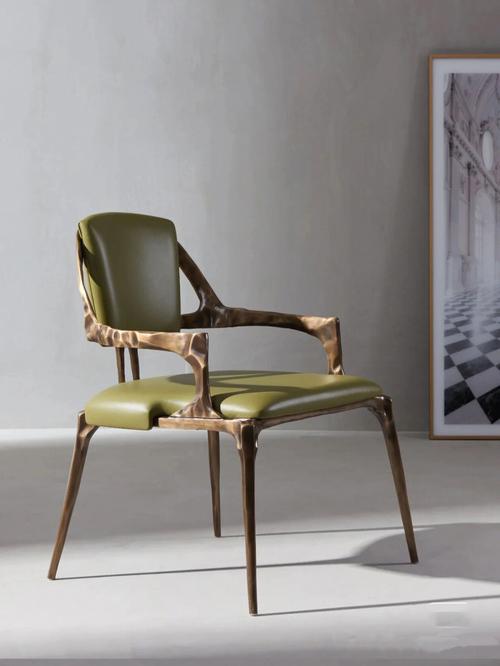 现代轻奢铜艺家具铜椅餐椅休闲椅