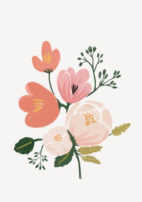 ps花卉|插画|创作习作|竹女