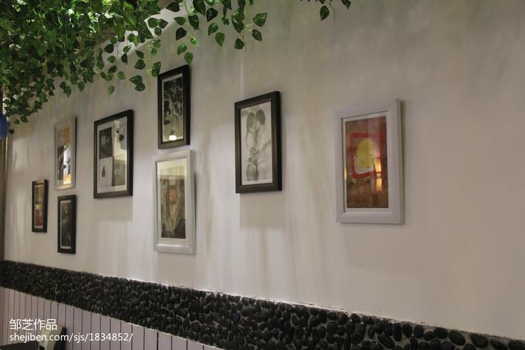 简约现代餐厅店面背景墙装饰图片