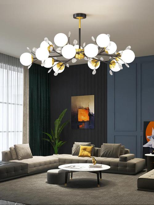 2021年新款北欧风格吊灯客厅灯现代简约轻奢餐厅卧室分子水晶灯具