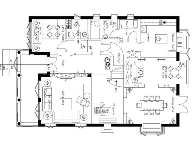 最新家庭别墅室内设计平面图纸