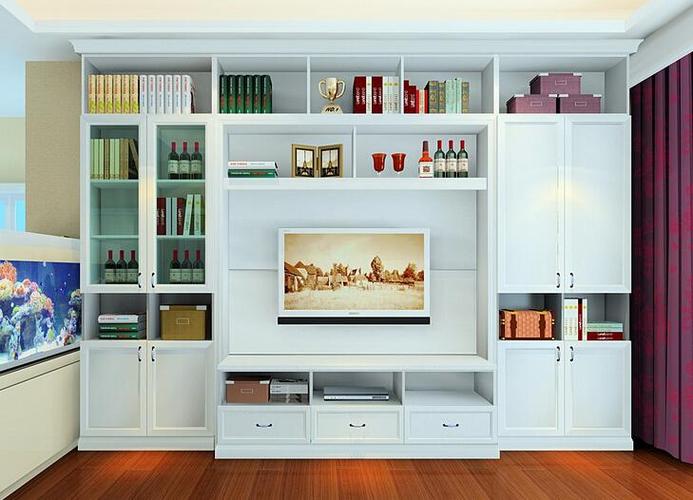 储物柜电视组合柜客厅电视柜美观实用的客厅组合柜装修设计装修效果图