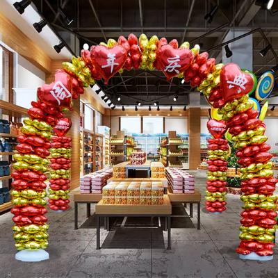 开业大吉气球拱门支架周年庆商场店铺装饰布置气球活动场景布置