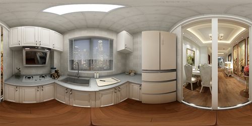 牧马庄园二层厨房360度全景效果图