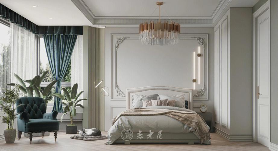 轻奢风卧室现代与古典的双重融合