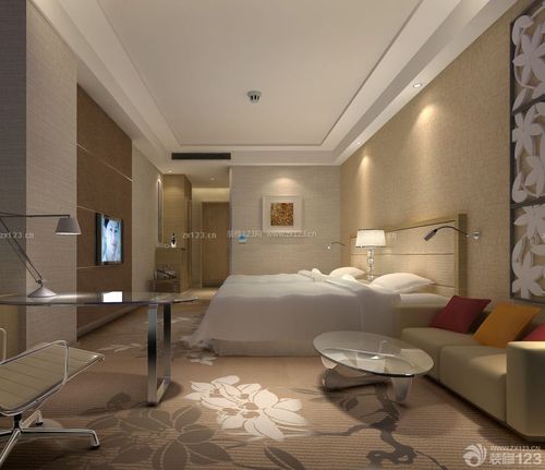 小型酒店客房简约电视墙装修设计图2021图片装信通网效果图