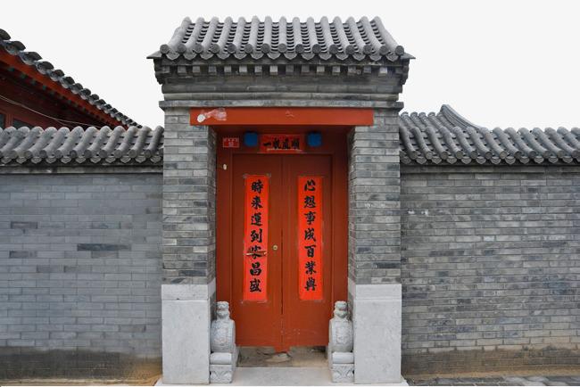 古代门中国特色庭院对联仿古大红门
