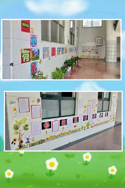 教室外墙的美化展示了各班集体的一种班风班级文化.