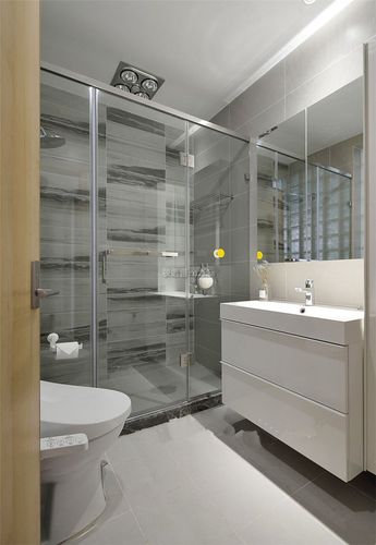 武汉现代风格家庭卫生间淋浴房装修装信通网效果图