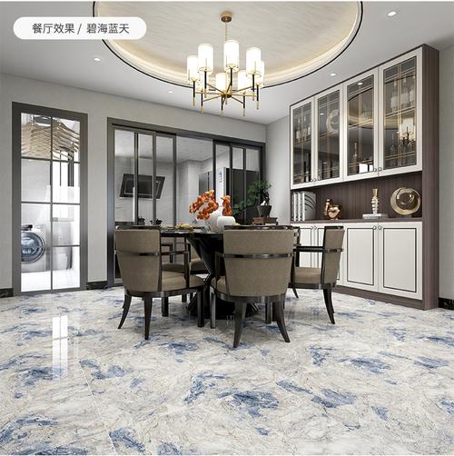 k金丝釉大理石瓷砖800客厅深灰蓝色地砖卫生间厨房浴室地板砖木化石jd
